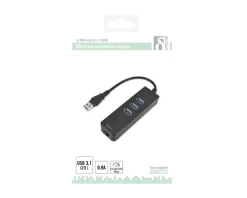 Deltaco Cables & Adapters|4 Ports USB 3.0 Gigabit Ethernet Lan Network Adapter Hub To 1000Mbps