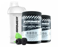 X-Gamer Drinks & Energy|2 x 600g X-Tubz HOFFA Black Metal Berry- 60 Servings + Shaker