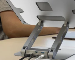 j5create Cables & Adapters|Adjustable Laptop Stand in Aluminum with 4K USB-C Mini Docking Station