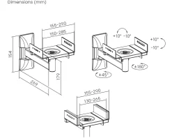 MaxMount Headsets & Audio|Adjustable Wall Mount Speaker Pair - Black