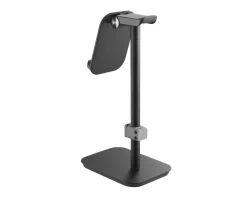 MaxMount Phone Holders|Headsets & Audio|Aluminum Headphone Stand with Tiltable Phone Holder - Black
