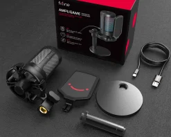 Fifine Streaming & Recording|Headsets & Audio|AMPLIGAME A6 USB Gaming Microphone RGB (PC/PS4/PS5) - Black