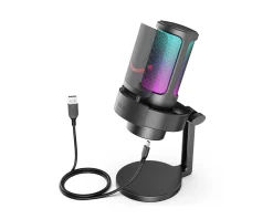 Fifine Headsets & Audio|AMPLIGAME A8 USB Gaming Microphone RGB (PC/PS4/PS5) - Black
