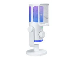 Fifine Headsets & Audio|Ampligame AM6 Condenser Microphone with RGB - White