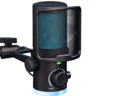 Fifine Headsets & Audio|Ampligame AM6 Condenser Microphone with RGB - Black