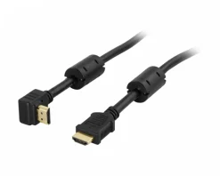 Deltaco Xbox|Playstation|Angled HDMI Kabel High Speed with Ethernet - Black - 5m