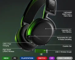 SteelSeries Xbox|Headsets & Audio|Arctis 7X+ Wireless Gaming Headset - Black