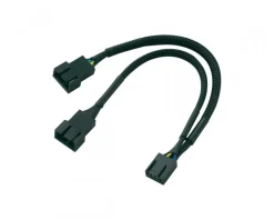 AKASA Computer Components|Branching Cable to 2 x 4-pins PWM Fan 10cm - Black