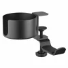 MaxMount Headsets & Audio|Clamp-On Headphone Holder with Cup Holder - Black