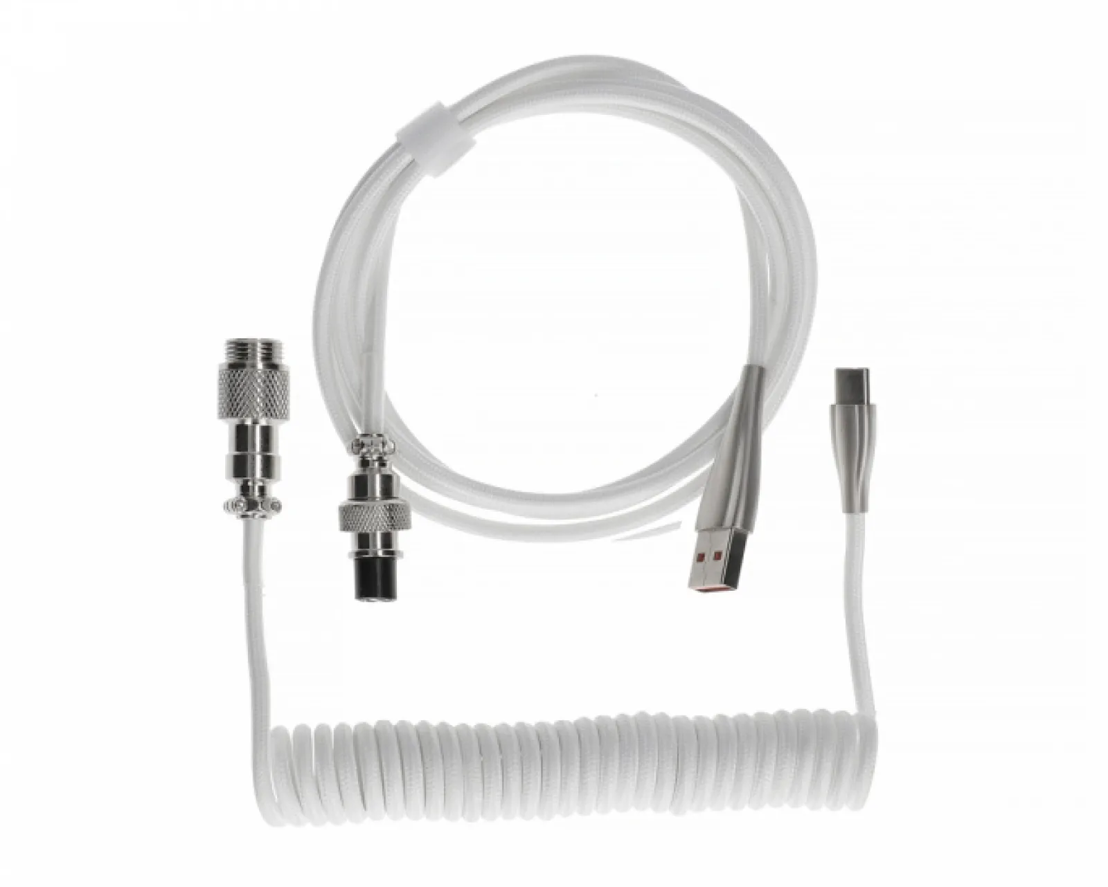 MaxCustom Cables & Adapters|Coiled Cable USB-C - White
