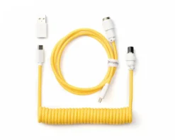 Keychron Cables & Adapters|Custom Coiled Aviator Cable USB-C - Yellow