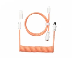 Keychron Cables & Adapters|Custom Coiled Aviator Cable USB-C - Pink/Orange