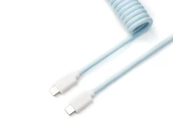 Keychron Cables & Adapters|Custom Coiled Aviator Cable USB-C - Light Blue