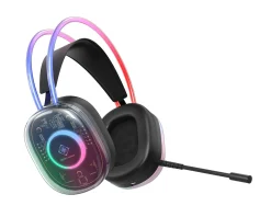 Deltaco Gaming Headsets & Audio|DH230 Semi-transparant RGB Gaming Headset - Black