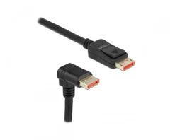 Delock Cables & Adapters|DisplayPort Cable 1.4 (4k/8k) - Downwards Angled - Black - 2m