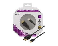 Deltaco Cables & Adapters|DisplayPort to Mini Displayport Cable 2m - Svart