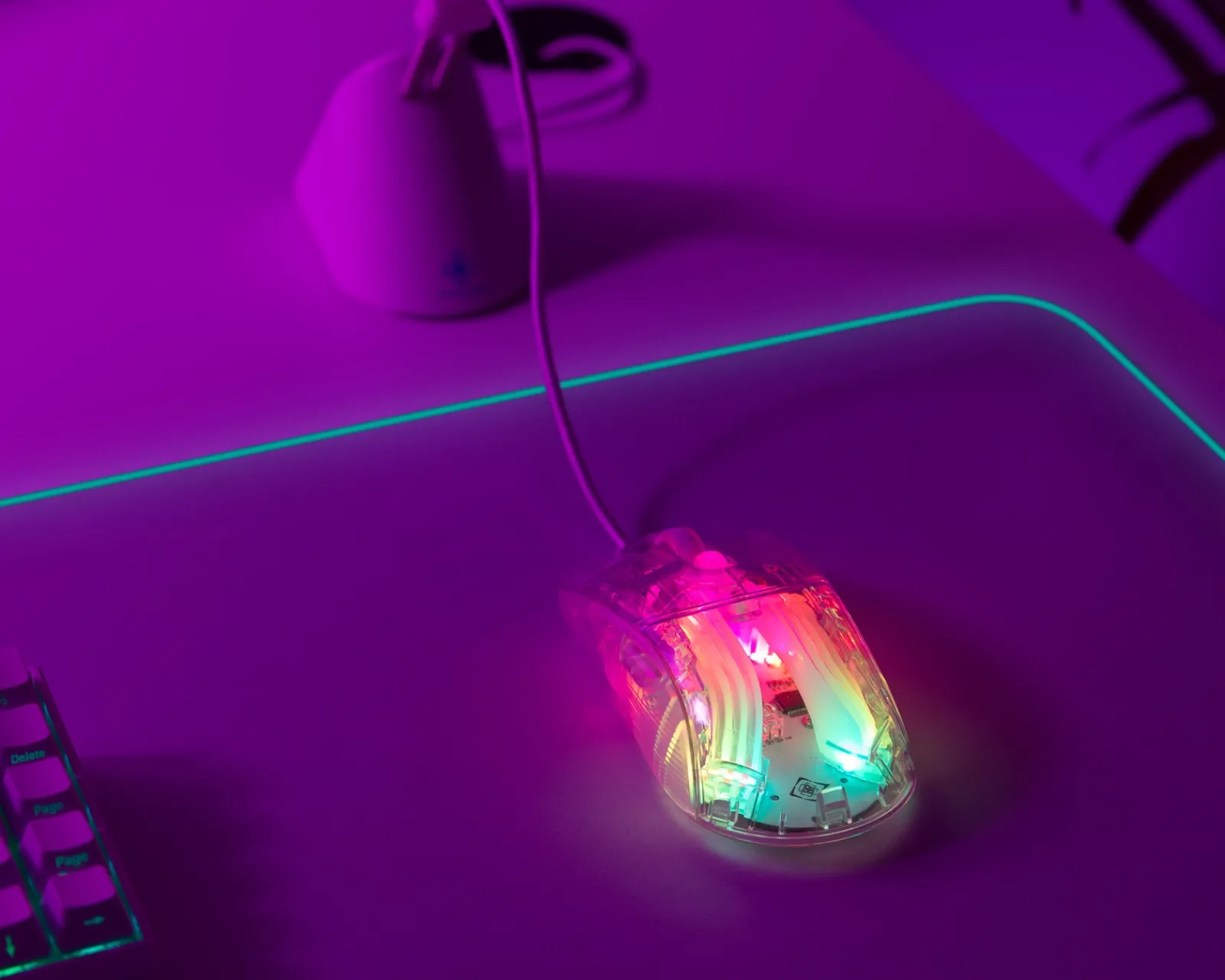 Deltaco Gaming Mice & Accessories|DM330 Transparent RGB Gaming Mouse