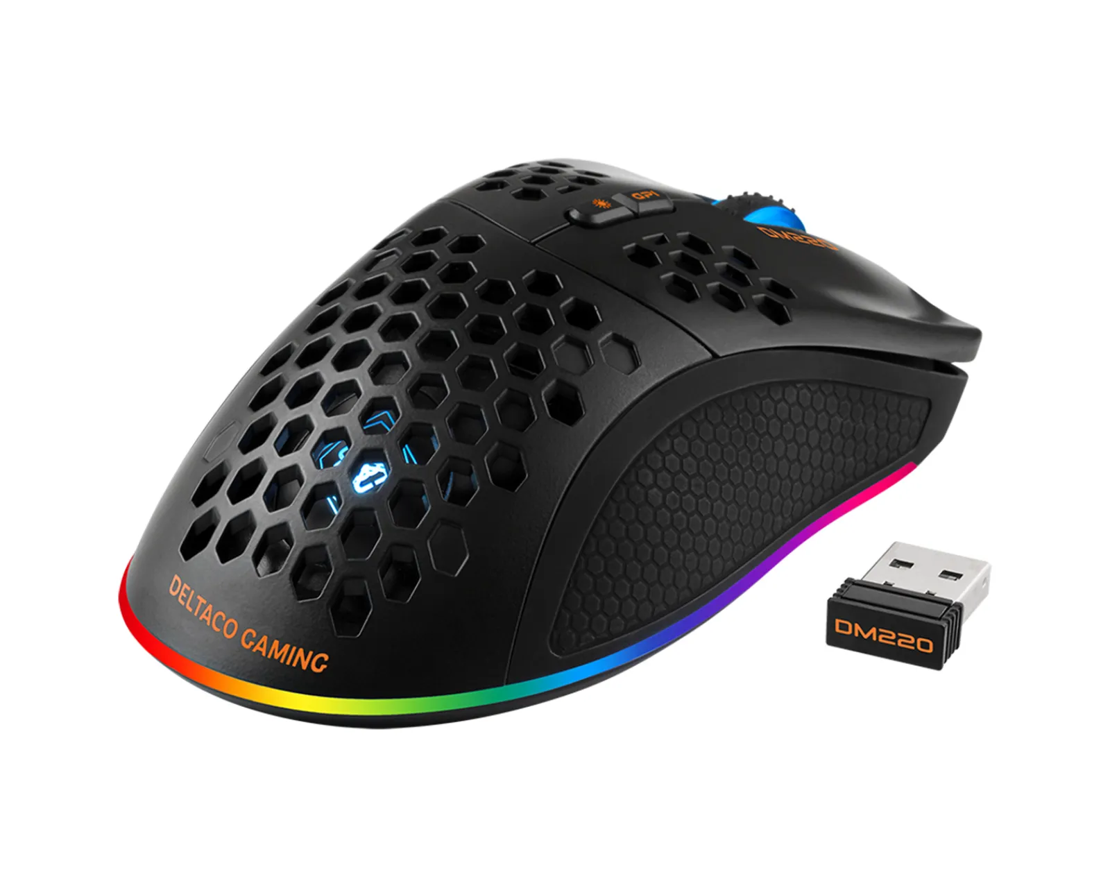 Deltaco Gaming Mice & Accessories|DM220 Wireless RGB Gaming Mouse Ultralight - Black