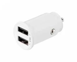 Deltaco Cables & Adapters For Mobile|Cables & Adapters|Dual USB Car Charger 12W, 2.4A - White