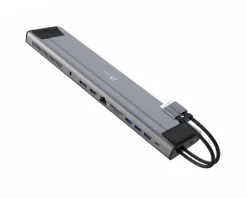 j5create Cables & Adapters|Storage Devices|Dual-Monitor USB-C Docking Station M.2 nvme with 9 ports - Grey