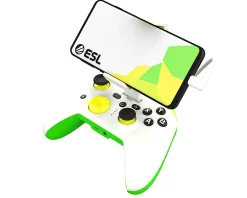 RiotPWR Controls For Mobile|ESL Pro Mobile Gaming Controller - White/Green (Android)