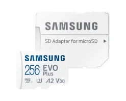 Samsung Storage Devices|EVO Plus microSDXC UHS-I U3 256GB & SD adapter - Flash Memory Card