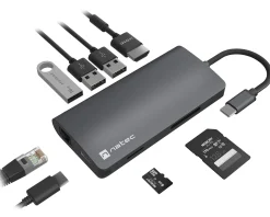 Natec Cables & Adapters|Fowler 2 USB Hub - USB-C Multiport Adapter 8 in 1 (100W)