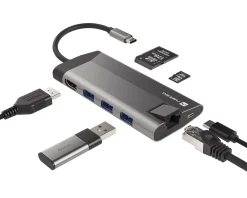 Natec Cables & Adapters|Fowler Plus Hub USB-C Multiport Adapter 8 in 1 - USB-hub