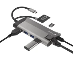 Natec Cables & Adapters|Fowler Plus Hub USB-C Multiport Adapter 8 in 1 - USB-hub