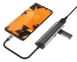 Natec Cables & Adapters|Fowler Slim Hub USB-C Multiport Adapter 4 in 1 - USB-hub