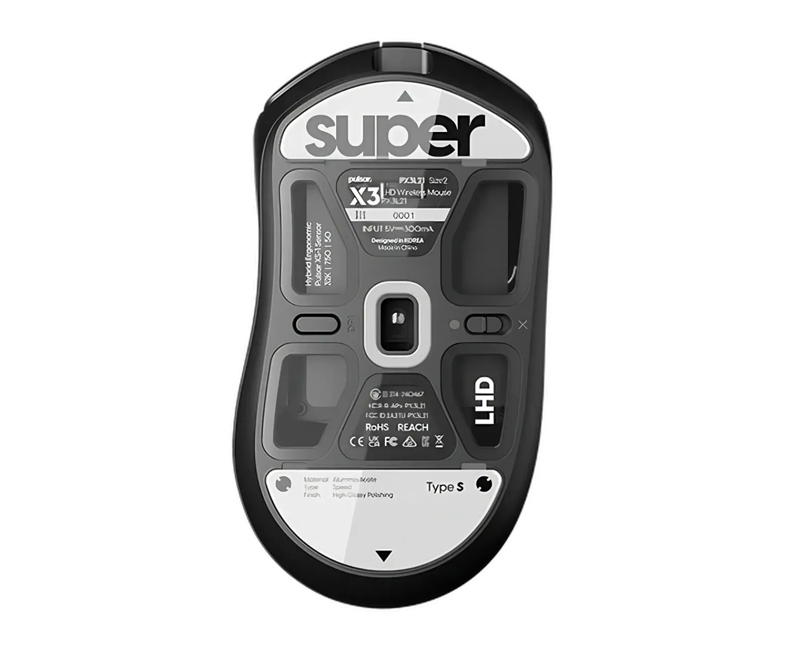 Superglide Mice & Accessories|Glass Skates Type-S for Pulsar X3 Series - White