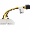 Lanberg Computer Components|HDD Molex (Male/Female) 3 Pin to BTX 6 Pin PSU Cable 15cm