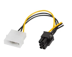 Lanberg Computer Components|HDD Molex (Male/Female) 3 Pin to BTX 6 Pin PSU Cable 15cm