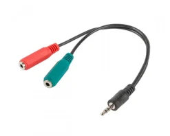 Lanberg Cables & Adapters For Mobile|Xbox|Headset Adapter 3.5mm (Male) 4-Pin to 2x3.5mm (Female)