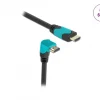 Delock Cables & Adapters|High Speed HDMI-Cable 2.1 Downwards angled - Black - 2m