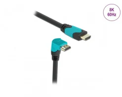 Delock Cables & Adapters|High Speed HDMI-Cable 2.1 Downwards angled - Black - 3m
