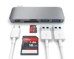 Satechi Cables & Adapters|3-in-1 USB-C Pass Through USB Hub - Space Gray