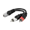 Deltaco Cables & Adapters|3,5mm female to 2x RCA male 0,1m Black