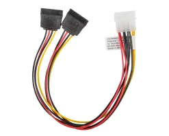 Lanberg Computer Components|Molex (Male) 4 PIN to 2X SATA (Female) 15 PIN Cable 30cm