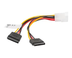 Lanberg Computer Components|Molex (Male) to 2X SATA (Female) Cable 15cm