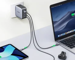 UGREEN Cables & Adapters For Mobile|Cables & Adapters|Nexode 65W 3-Port GaN Wall Charger with Travel Adapter (US/UK/EU)