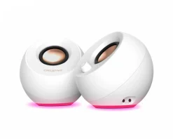 Creative Headsets & Audio|Pebble Pro - 2.0 USB-C Speakers with Bluetooth 5.3 - White