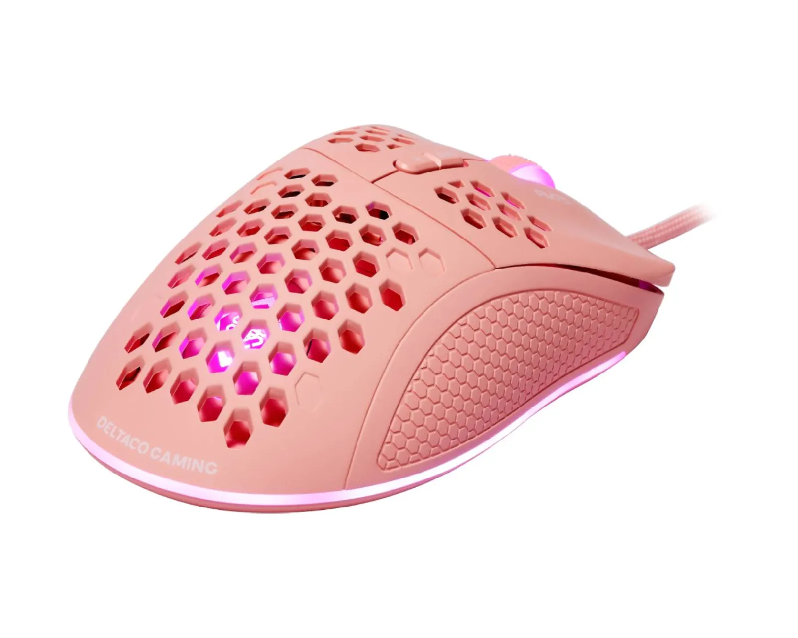 Deltaco Gaming Mice & Accessories|PM75 Ultra-Light RGB Gaming Mouse - Pink