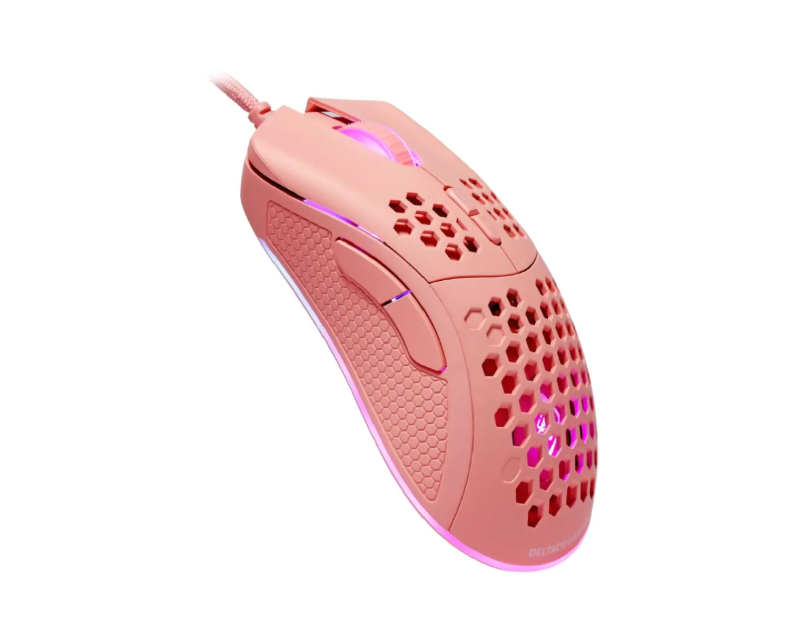 Deltaco Gaming Mice & Accessories|PM75 Ultra-Light RGB Gaming Mouse - Pink