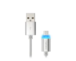 Natec Cables & Adapters|Cables & Adapters For Mobile|PRATI Charging Cable Micro USB to USB-A 2.0 - Silver LED 1m