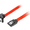 Lanberg Computer Components|SATA 2 Angled (3GB/S) 70cm Metal Clips - Red