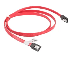 Lanberg Computer Components|SATA 3 (6GB/S) 50cm Metal Clips - Red