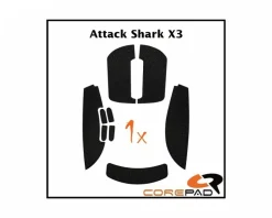 Corepad Mice & Accessories|Soft Grips for Attack Shark X3 - Black
