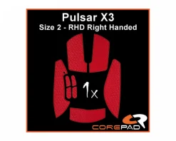 Corepad Mice & Accessories|Soft Grips for Pulsar X3 RHD - Red