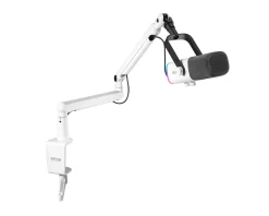 Fifine Headsets & Audio|TAM8 Dynamic Gaming Microphone and Boom Arm - White